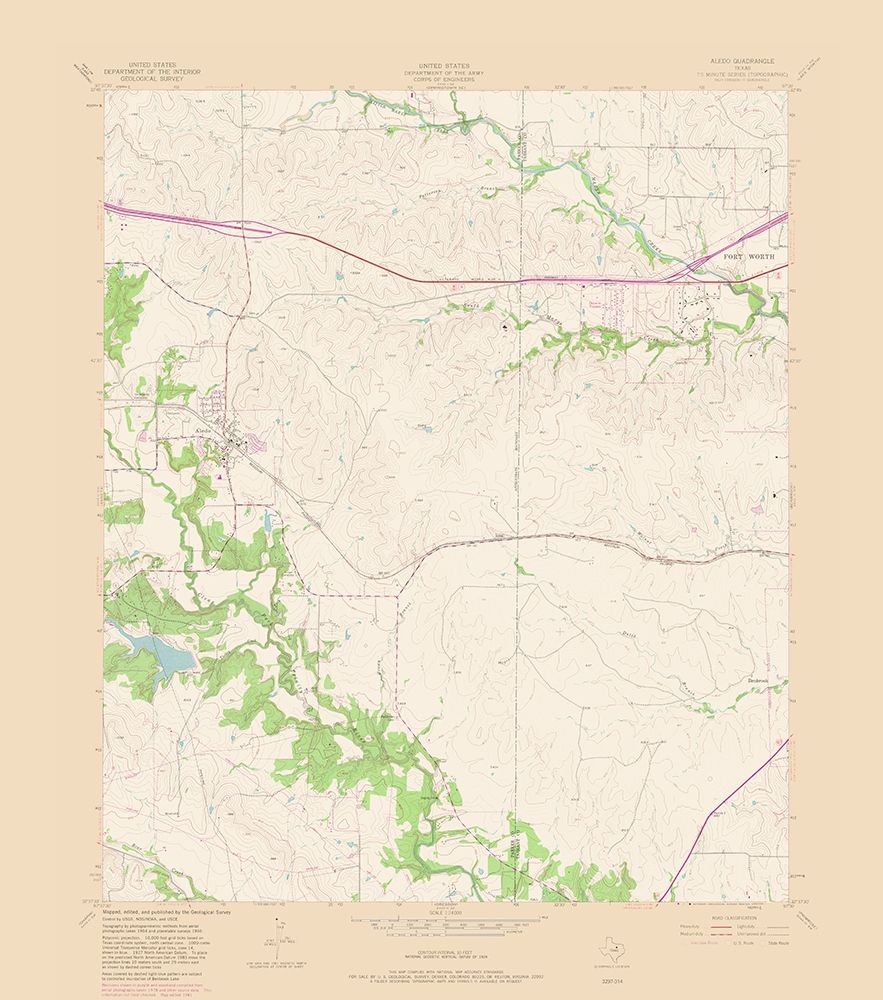 Aledo Texas Quad - USGS 1981 art print by USGS for $57.95 CAD