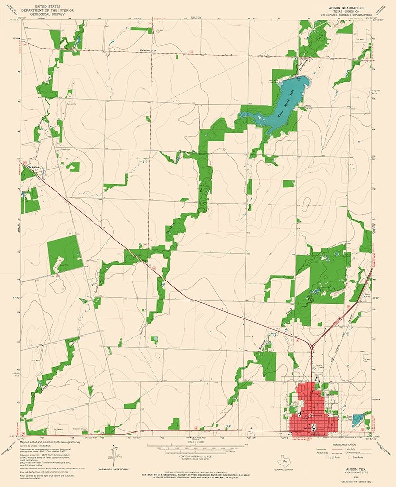 Anson Texas Quad - USGS 1965 art print by USGS for $57.95 CAD