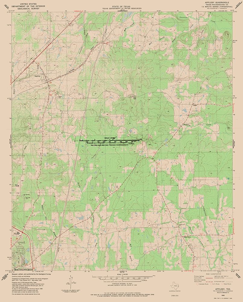 Appleby Texas Quad - USGS 1983 art print by USGS for $57.95 CAD