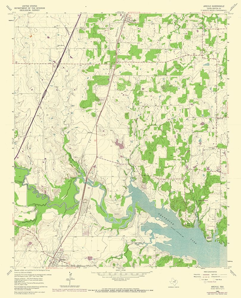 Argyle Texas Quad - USGS 1960 art print by USGS for $57.95 CAD