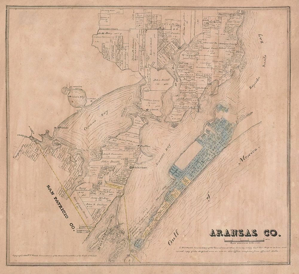 Aransas County Texas - Walsh 1880 art print by Walsh for $57.95 CAD