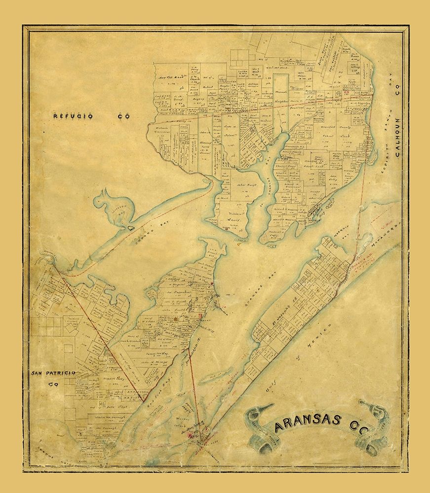 Aransas County Texas - 1883 art print by Unknown for $57.95 CAD