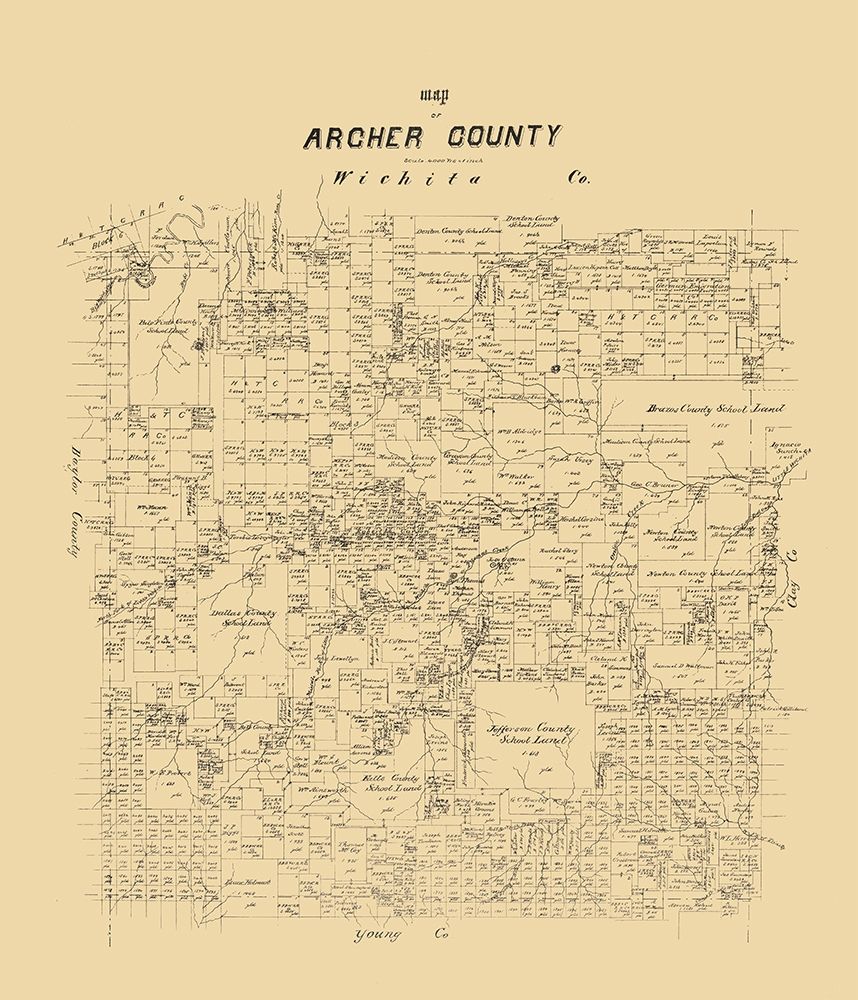 Archer County Texas - 1879 art print by Unknown for $57.95 CAD