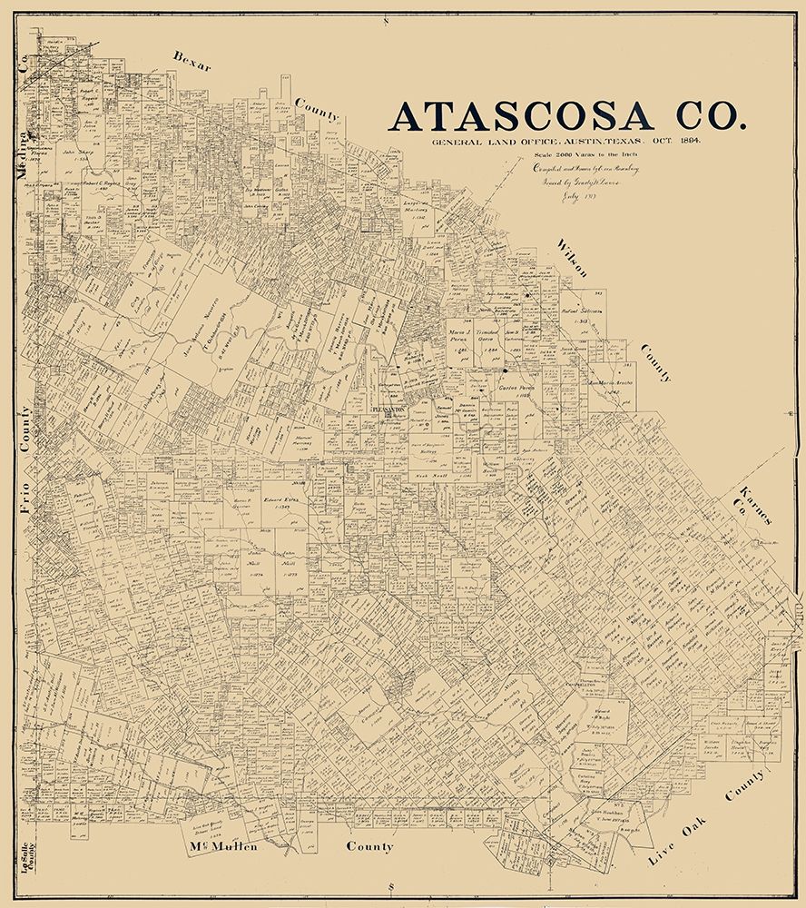 Atascosa County Texas - Rosenberg 1894 art print by Rosenberg for $57.95 CAD