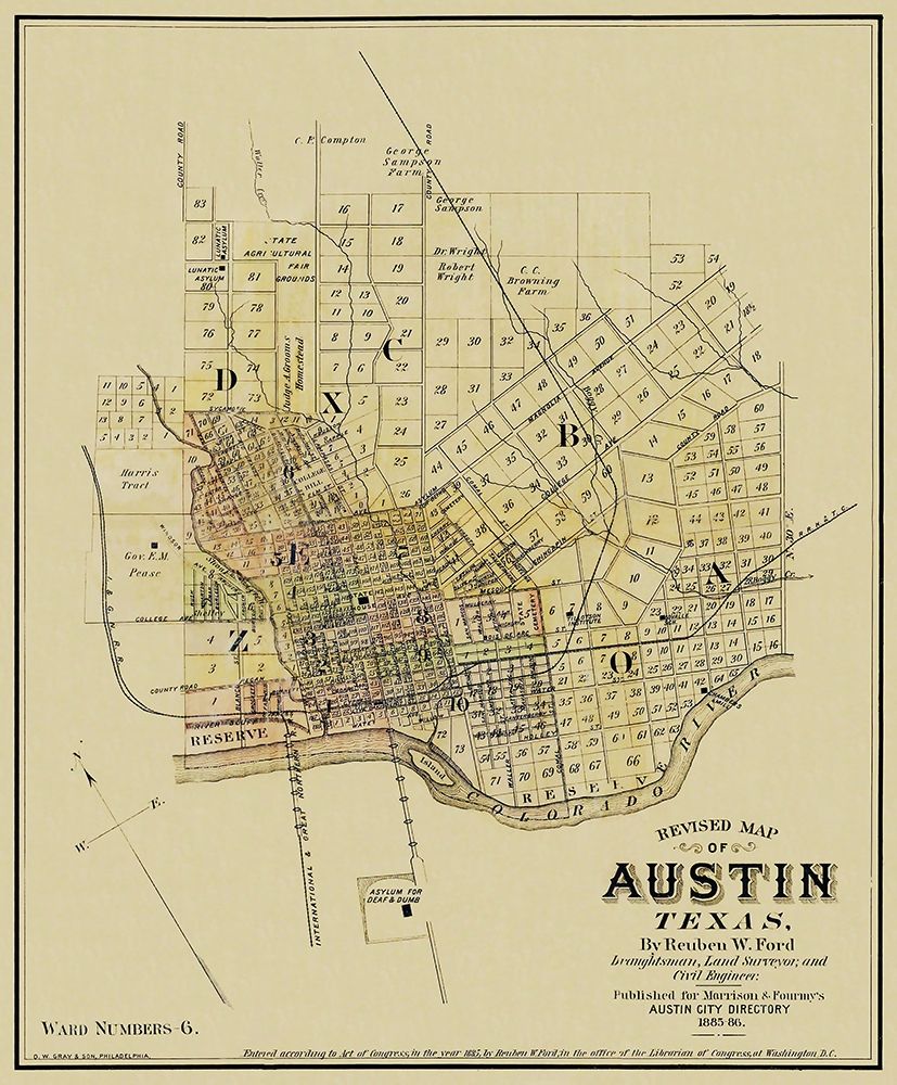 Austin Texas Landowner - Ford 1885 art print by Ford for $57.95 CAD