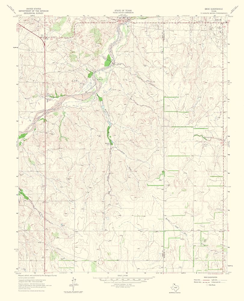 Back Texas Quad - USGS 1967 art print by USGS for $57.95 CAD