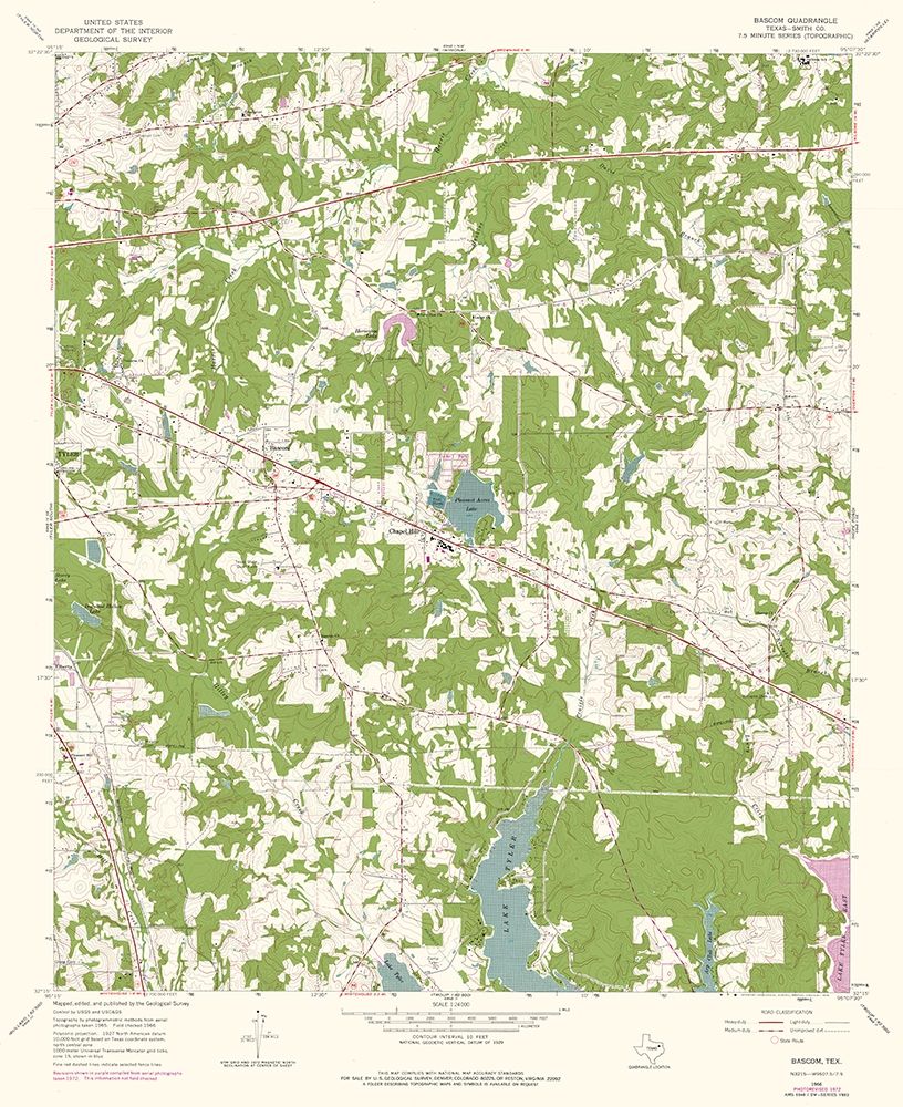 Bascom Texas Quad - USGS 1966 art print by USGS for $57.95 CAD