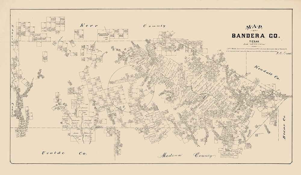 Bandera County Texas - Walsh 1879 art print by Walsh for $57.95 CAD