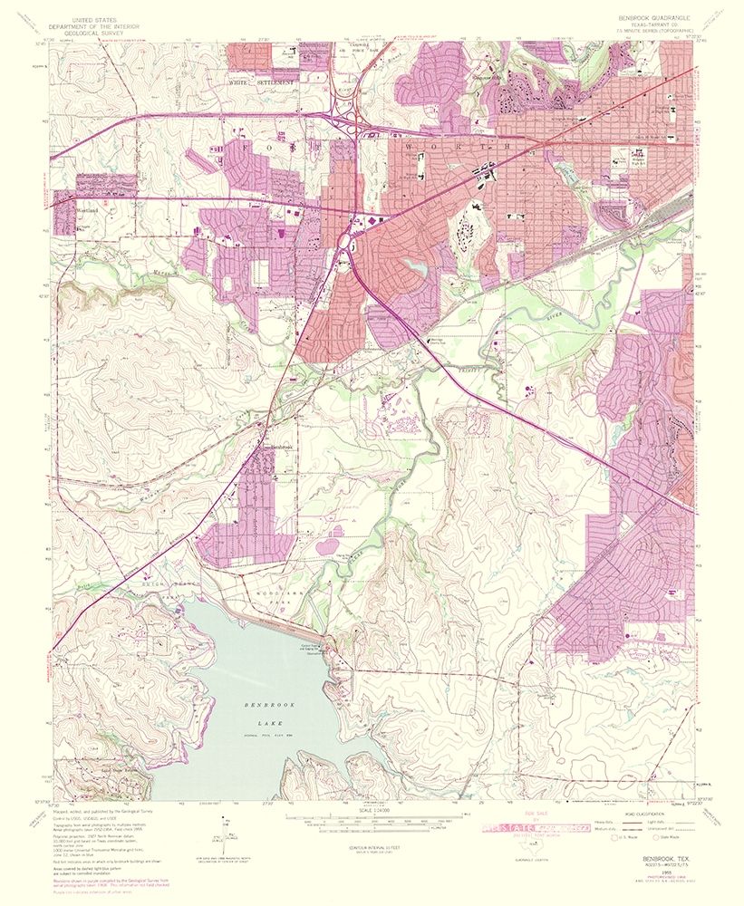 Benbrook Texas Quad - USGS 1969 art print by USGS for $57.95 CAD