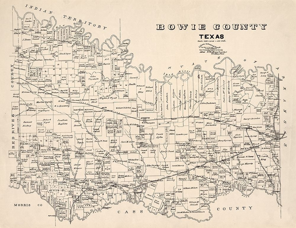 Bowie County Texas - Abrams 1894 art print by Abrams for $57.95 CAD