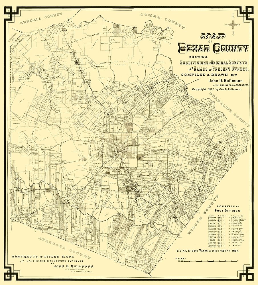 Bexar Texas Landowner - Rullmann 1897 art print by Rullmann for $57.95 CAD