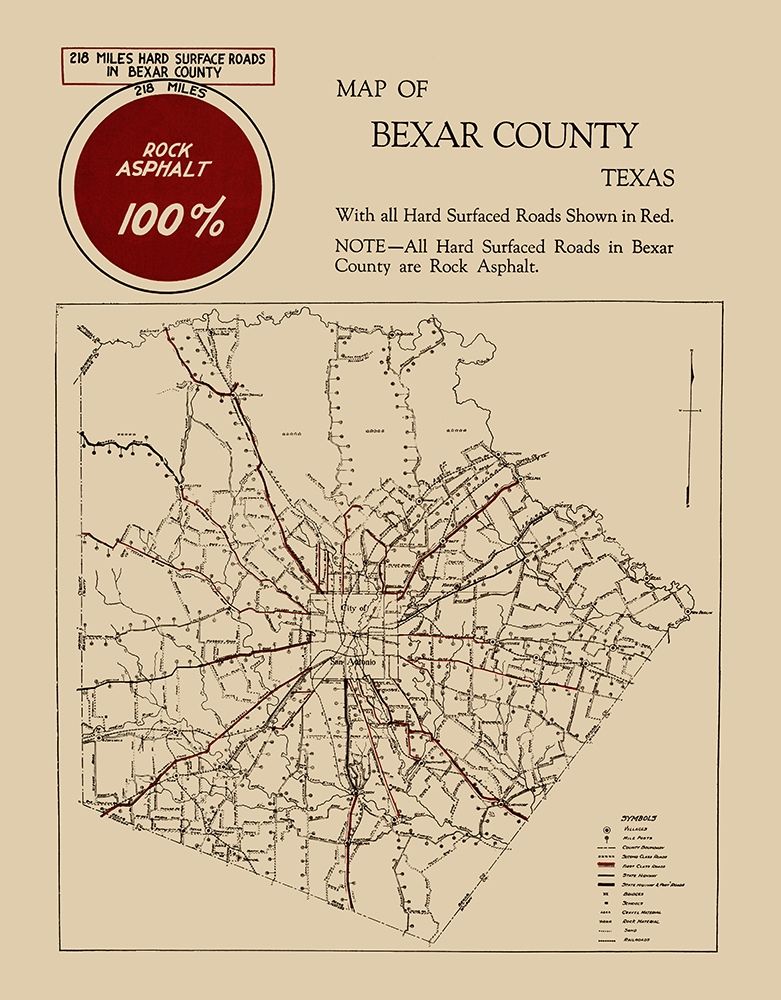 Bexar Texas Road - 1923 art print by Unknown for $57.95 CAD