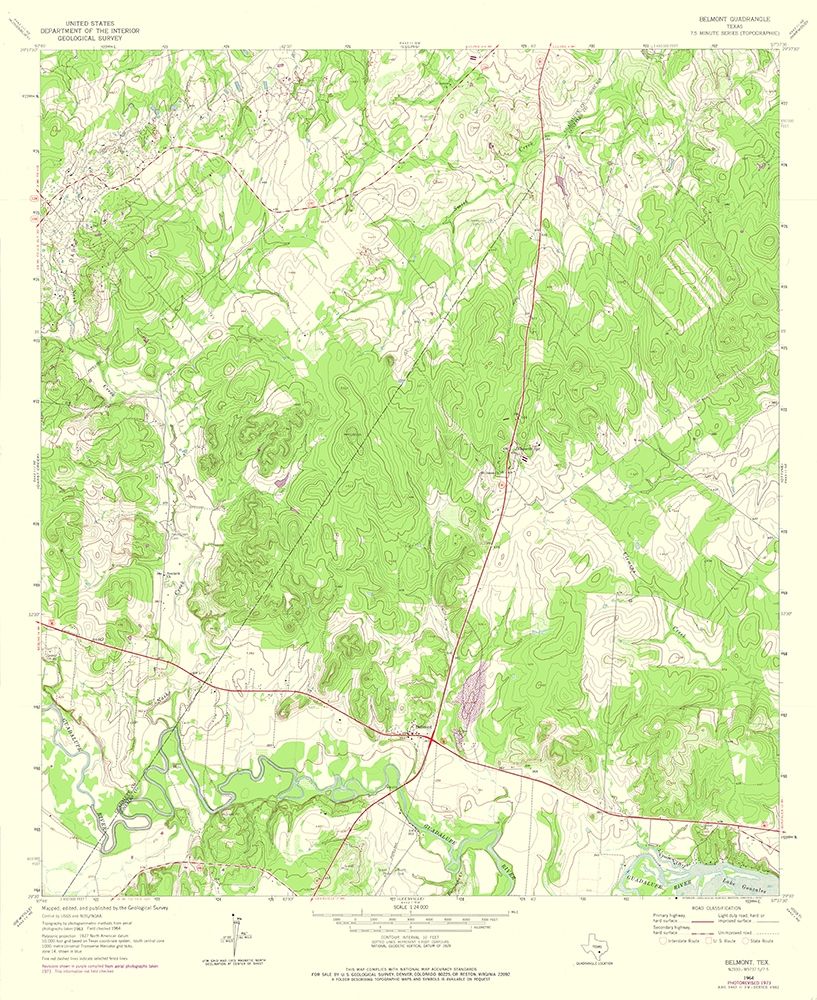Belmont Texas Quad - USGS 1964 art print by USGS for $57.95 CAD