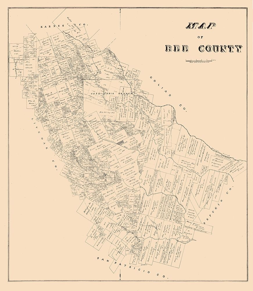 Bee County Texas - 1879 art print by Unknown for $57.95 CAD