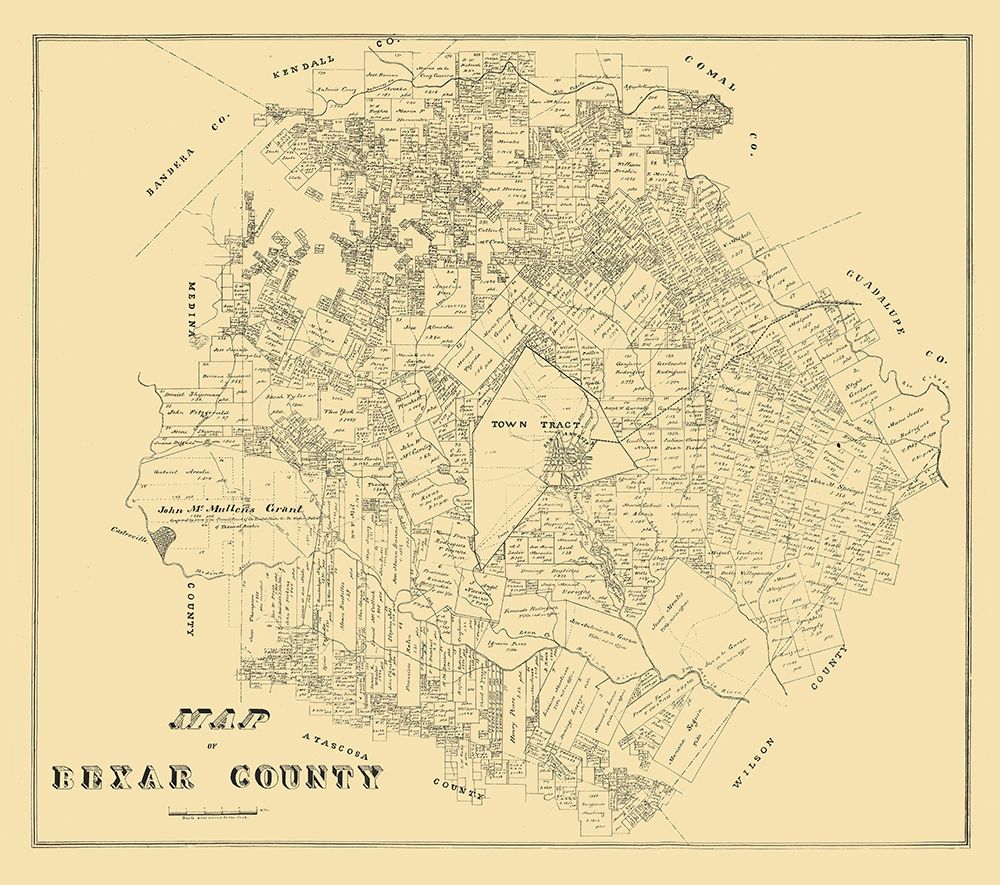 Bexar County Texas - 1879 art print by Unknown for $57.95 CAD