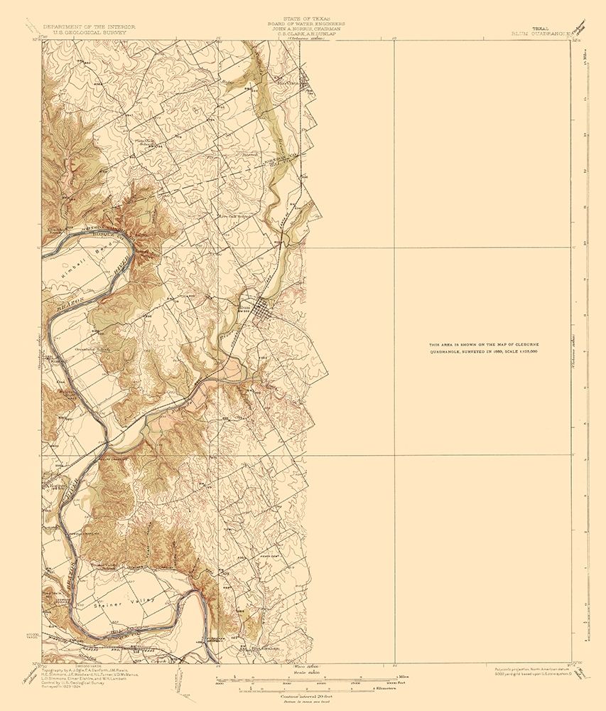 Blum Texas Quad - USGS 1889 art print by USGS for $57.95 CAD