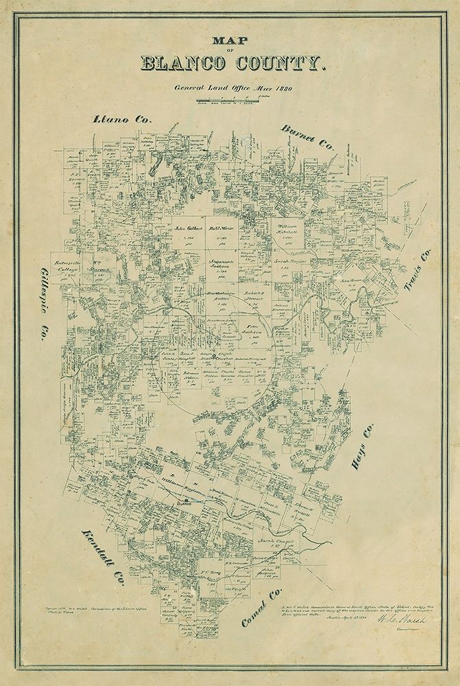 Blanco County Texas - Walsh 1880 art print by Walsh for $57.95 CAD