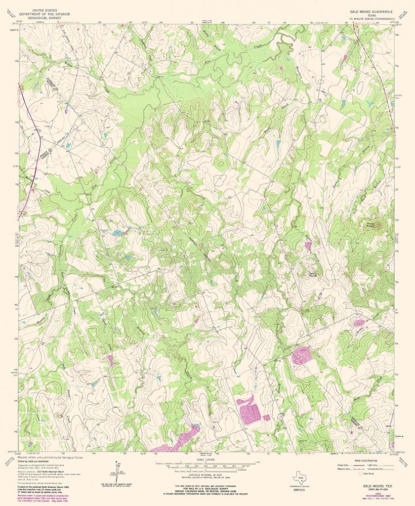 Bald Mound Texas Quad - USGS 1963 art print by USGS for $57.95 CAD