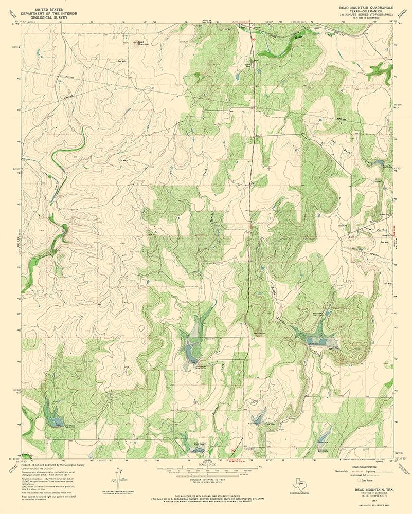 Bead Mountain Texas Quad - USGS 1967 art print by USGS for $57.95 CAD