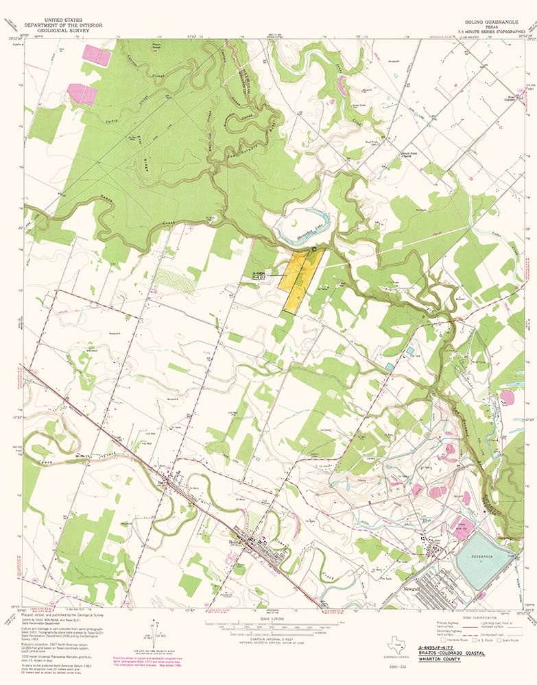 Boling Texas Quad - USGS 1981 art print by USGS for $57.95 CAD