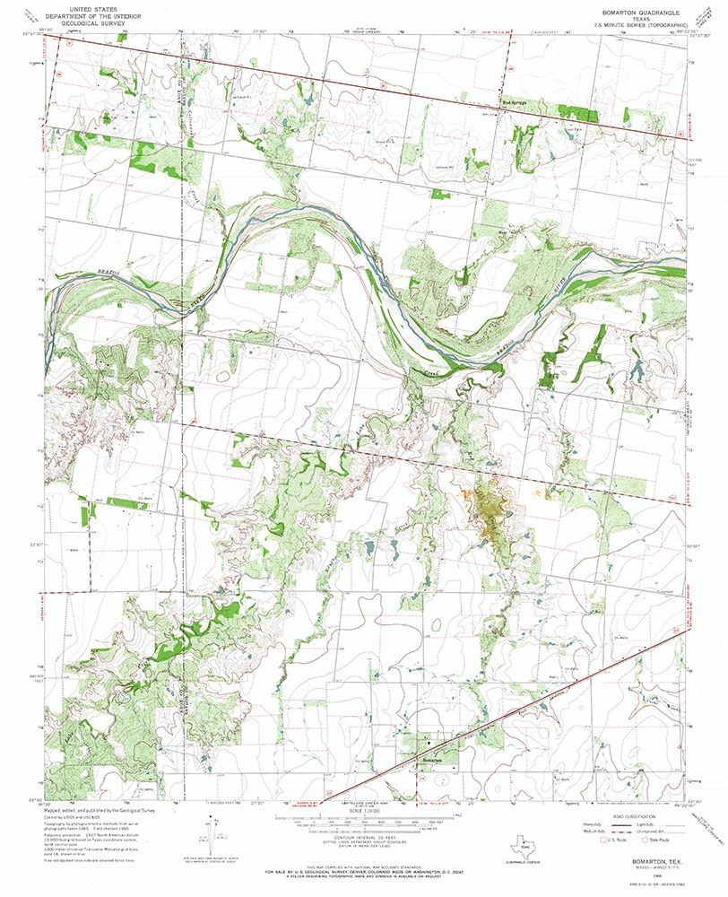 Bomarton Texas Quad - USGS 1966 art print by USGS for $57.95 CAD