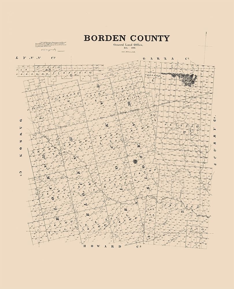 Borden County Texas - 1892 art print by Unknown for $57.95 CAD