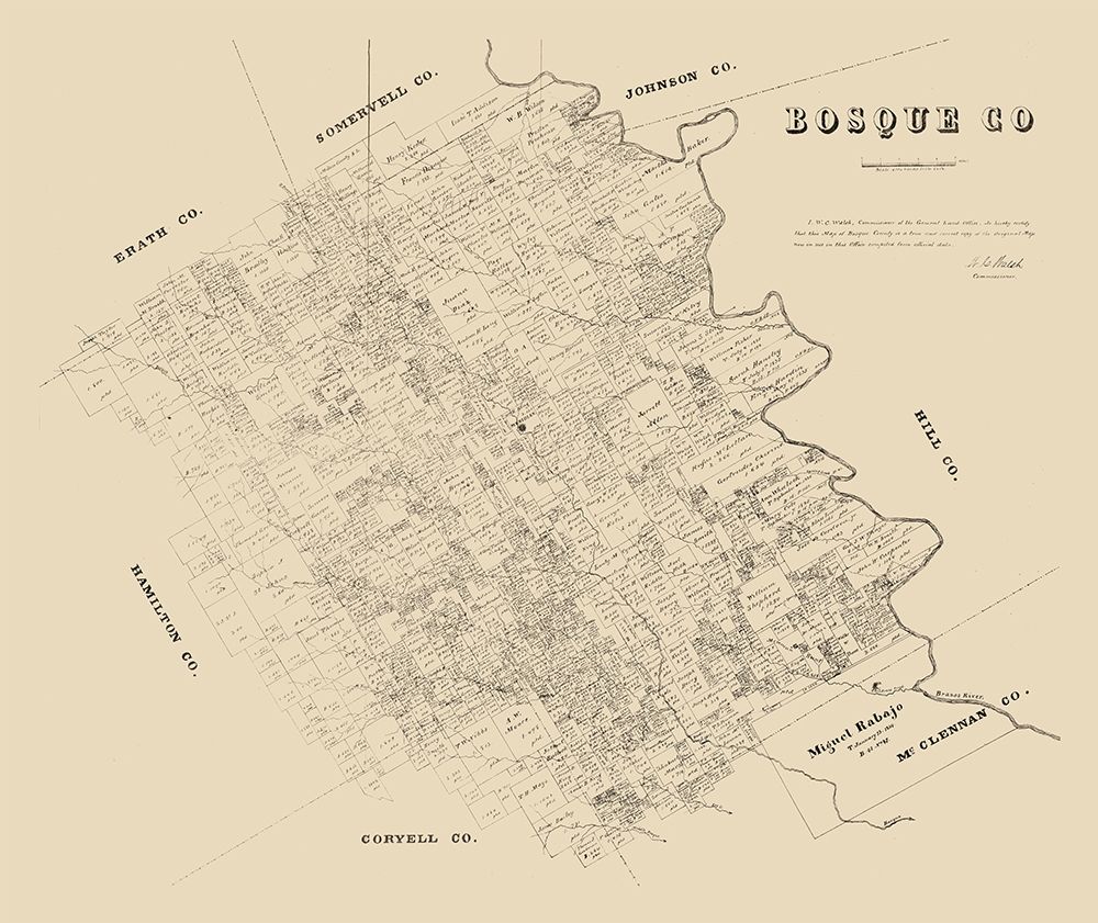 Bosque County Texas - Walsh 1879 art print by Walsh for $57.95 CAD