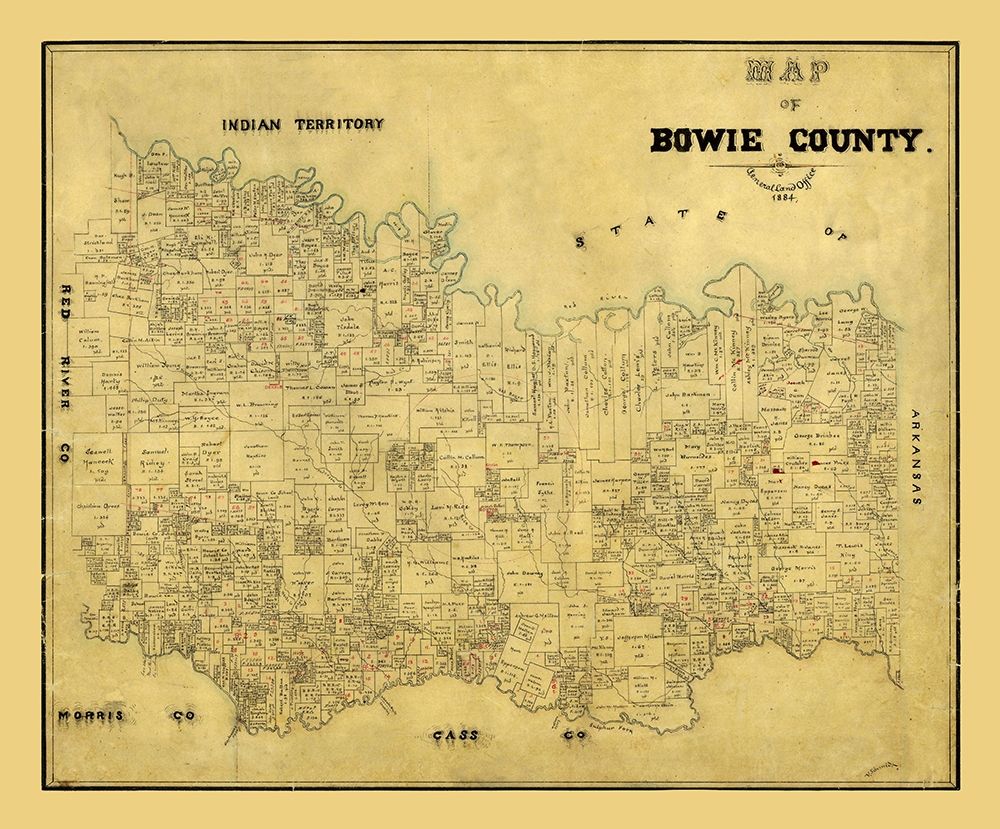 Bowie County Texas - 1884 art print by Unknown for $57.95 CAD
