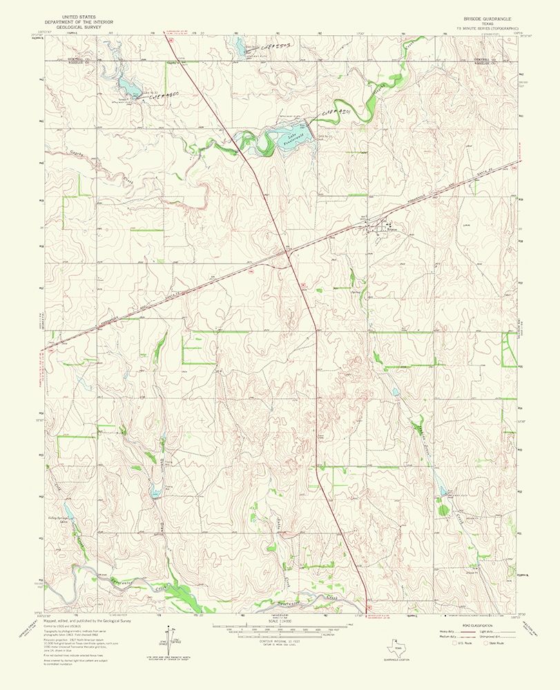 Briscoe Texas Quad - USGS 1965 art print by USGS for $57.95 CAD