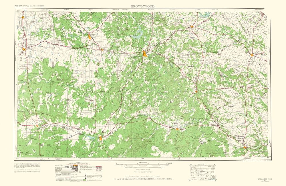 Brownwood Texas Quad - USGS 1965 art print by USGS for $57.95 CAD