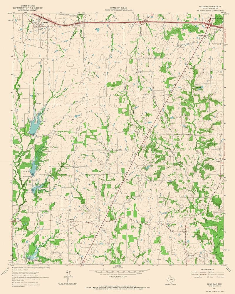 Brashear Texas Quad - USGS 1962 art print by USGS for $57.95 CAD