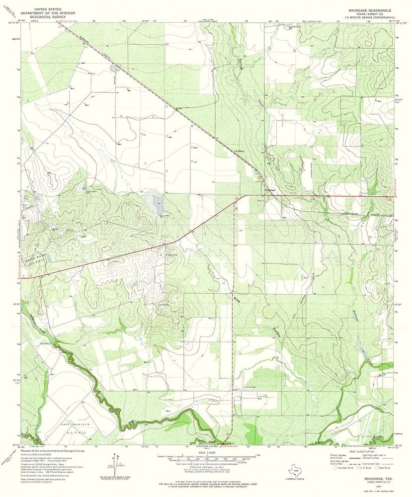 Brundage Texas Quad - USGS 1972 art print by USGS for $57.95 CAD