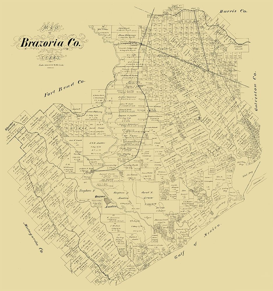 Brazoria County Texas - 1879 art print by Unknown for $57.95 CAD