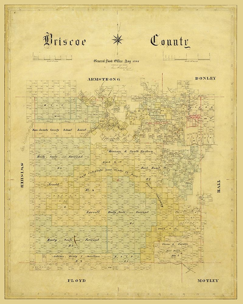 Briscoe County Texas - 1881 art print by Unknown for $57.95 CAD