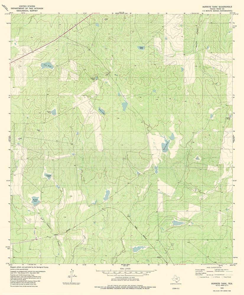 Burrito Tank Texas Quad - USGS 1980 art print by USGS for $57.95 CAD