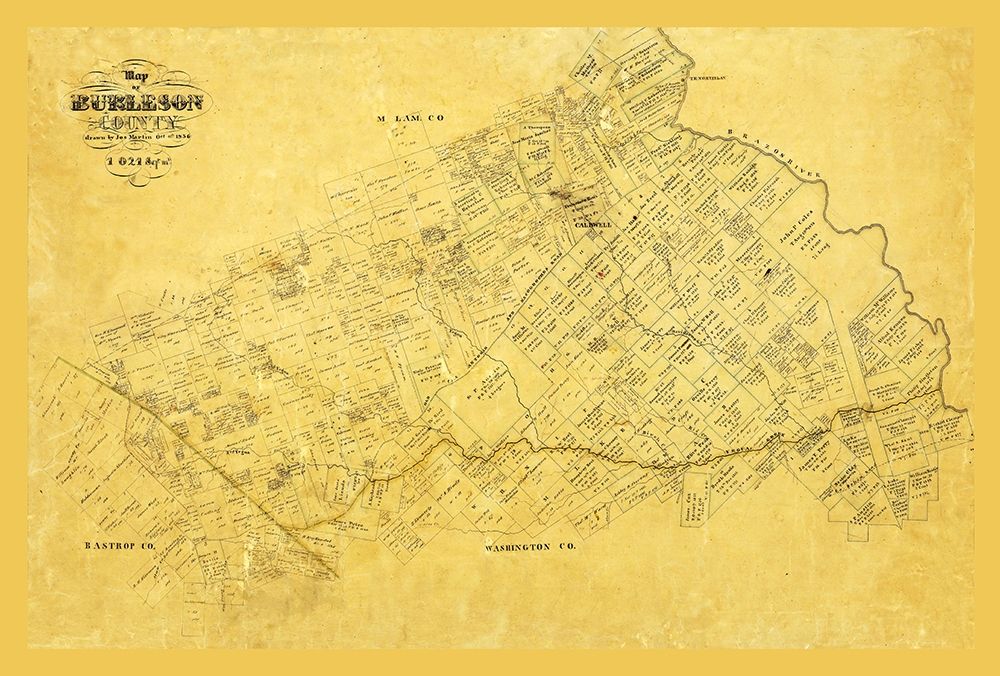 Burleson County Texas - Martin 1856 art print by Martin for $57.95 CAD