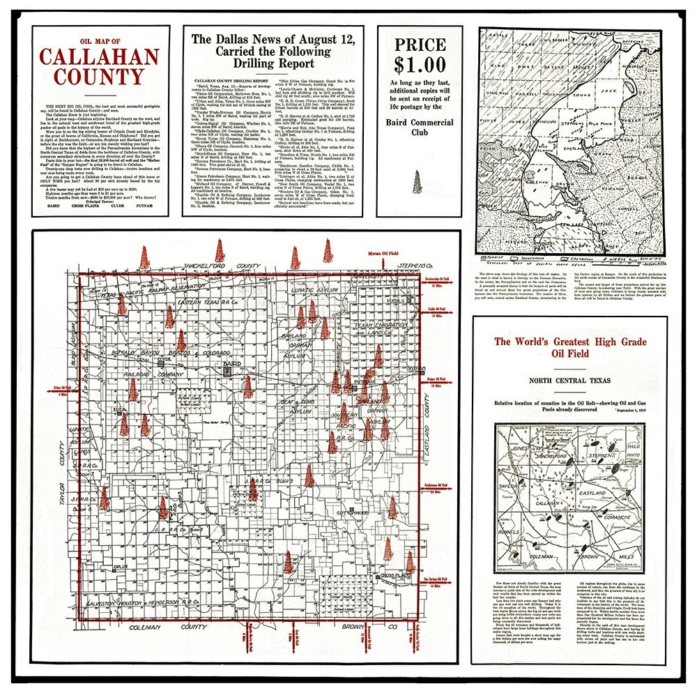 Callahan Texas Oil - 1919 art print by Unknown for $57.95 CAD