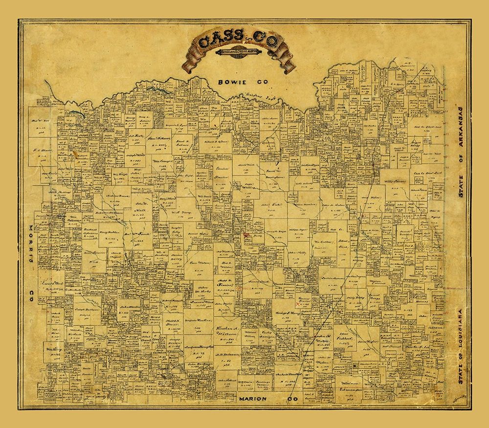 Cass County Texas - 1884 art print by Unknown for $57.95 CAD