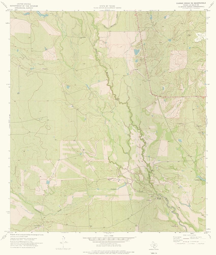 Caiman Creek NE Texas Quad - USGS 1974 art print by USGS for $57.95 CAD