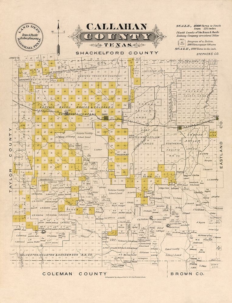 Callahan County Texas - Gast 1870 art print by Gast for $57.95 CAD
