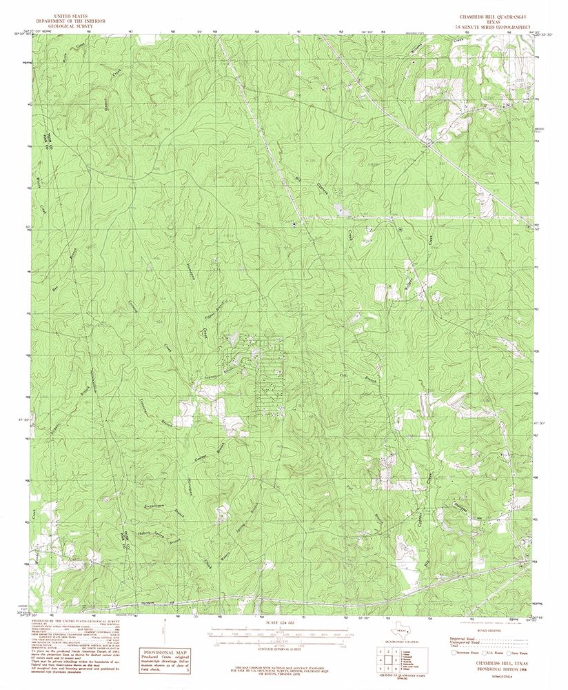 Chambliss Hill Teaxs Quad - USGS 1984 art print by USGS for $57.95 CAD