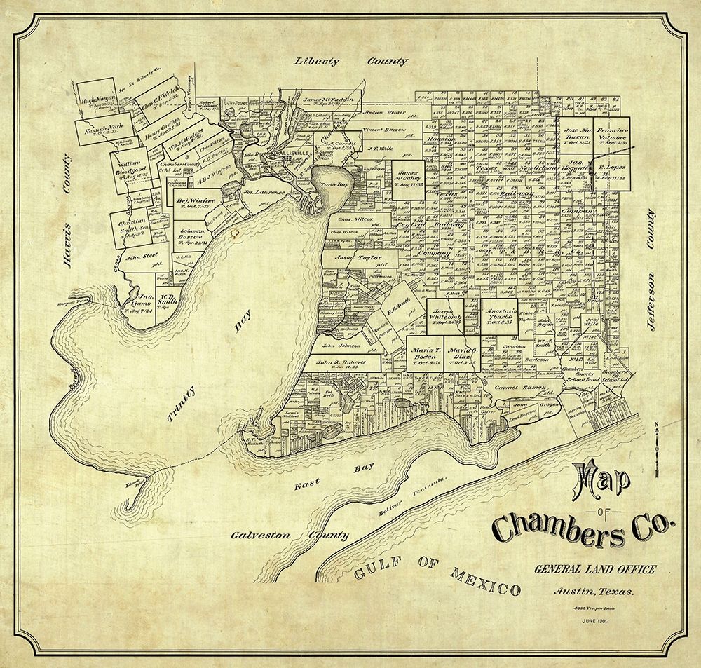 Chambers County Texas - 1901 art print by Unknown for $57.95 CAD