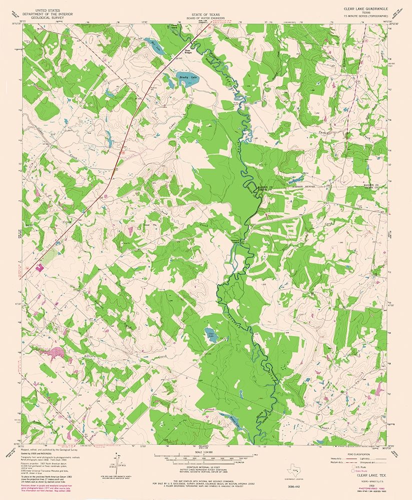 Clear Lake Texas Quad - USGS 1980 art print by USGS for $57.95 CAD