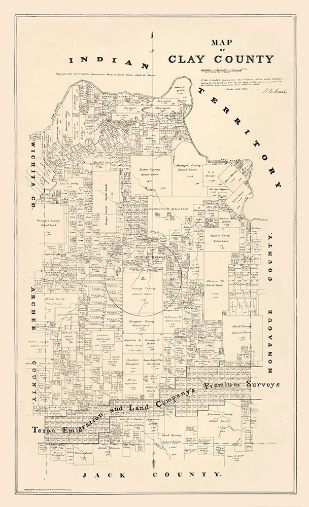 Clay County Texas - Walsh 1880 art print by Walsh for $57.95 CAD