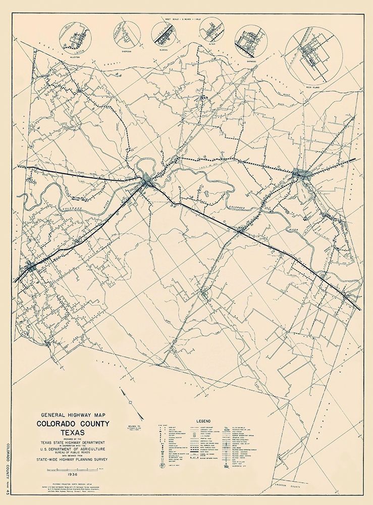 Colorado Texas Highway - Highway Dept 1936 art print by Highway Dept for $57.95 CAD