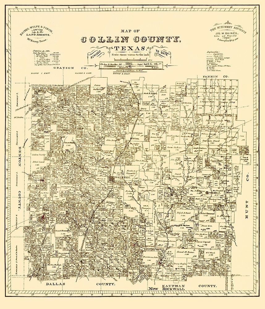Collin Texas Landowner - Gast 1881 art print by Gast for $57.95 CAD