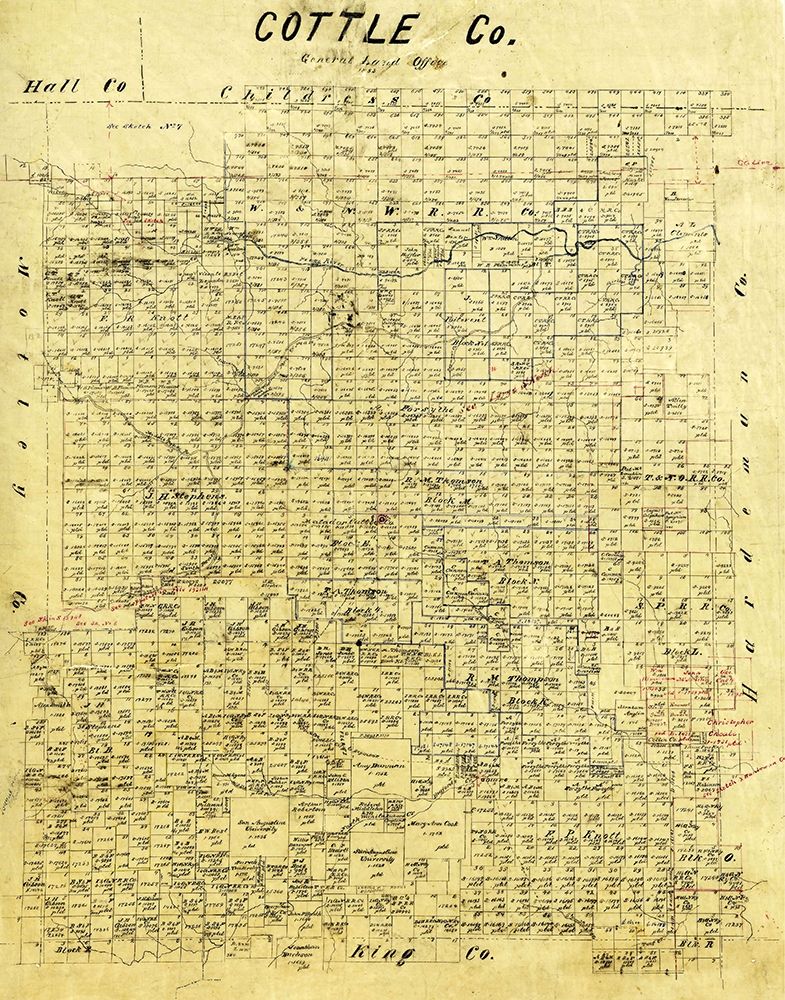 Cottle County Texas - 1883 art print by Unknown for $57.95 CAD