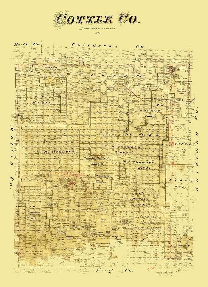 Cottle County Texas - 1890 art print by Unknown for $57.95 CAD