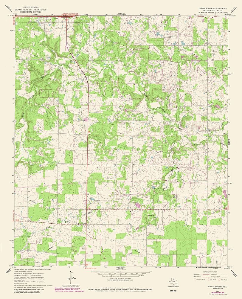 Cisco South Texas Quad - USGS 1987 art print by USGS for $57.95 CAD