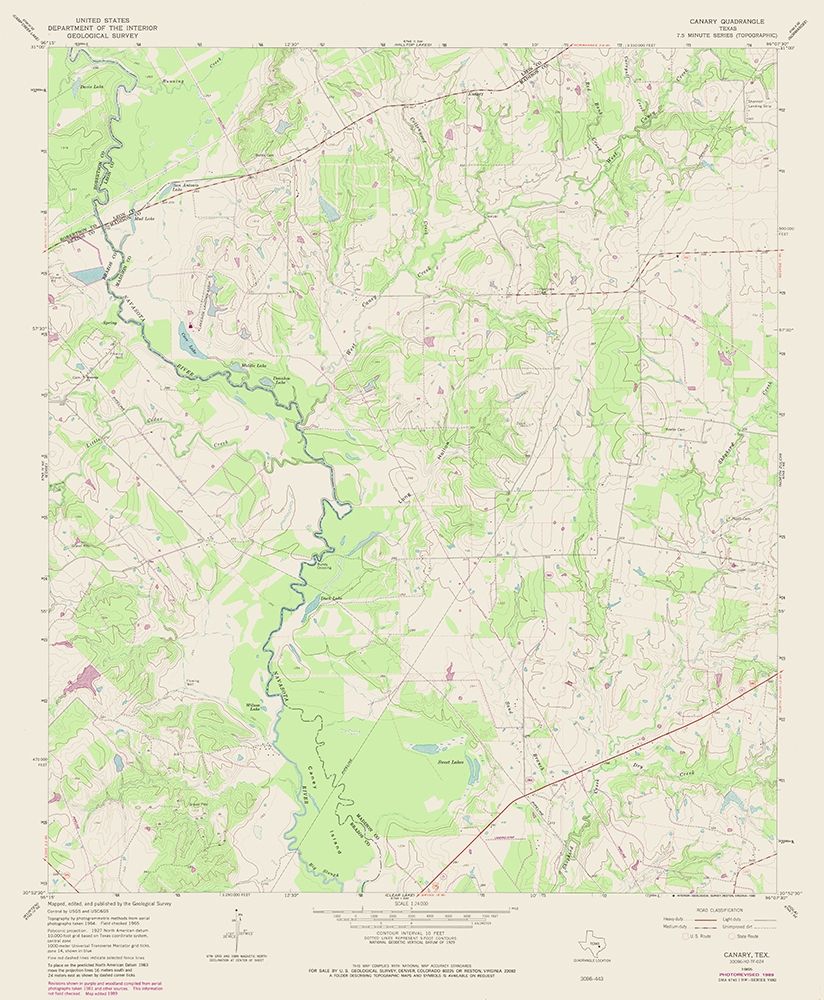 Canary Texas Quad - USGS 1965 art print by USGS for $57.95 CAD